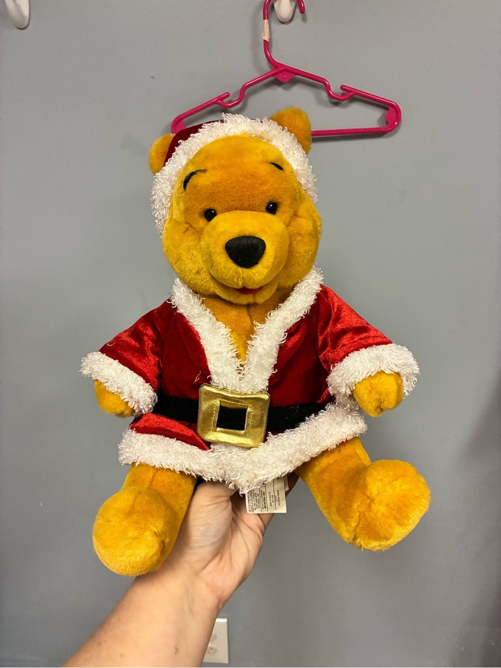 VTG Disney Store Winnie the Pooh Santa Outfit Plush 2007